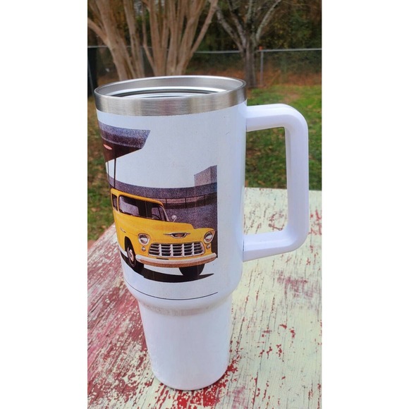 40 Ounce Tumbler Chevy Yellow Farm Trucks Stainless Steel - Picture 3 of 4